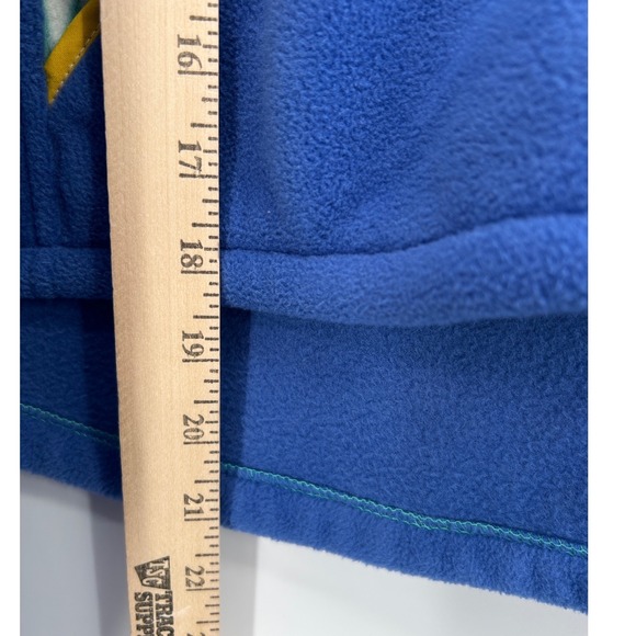 Upcycled Handmade Fruit Vegetable Fleece Zip Up Jacket Blue Crop Floral Print M - Picture 4 of 6